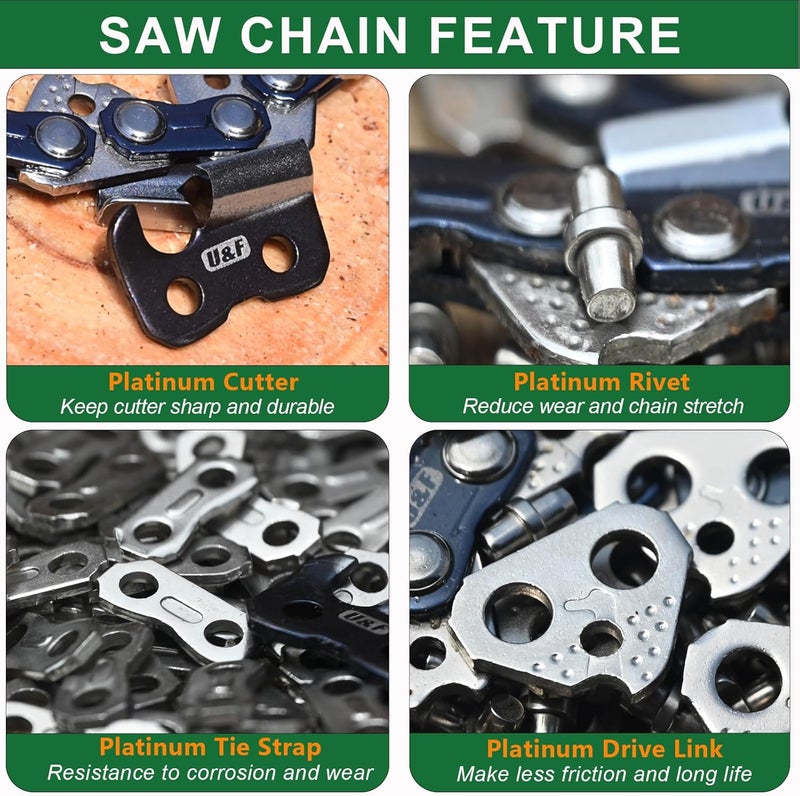 UPFOREST Chainsaw chain 16-Inch Chainsaw Chain 3-Pack S57, 3/8" LP Pitch - .050" Gauge - 57 Drive Links Fits Echo 91PX57CQ / 91VG57CQ, Shindaiwa, Worx, Echo (91YNS57X3) - Image 5